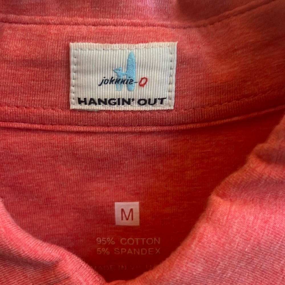 Johnnie-O Hangin' Out salmon colored shirt.